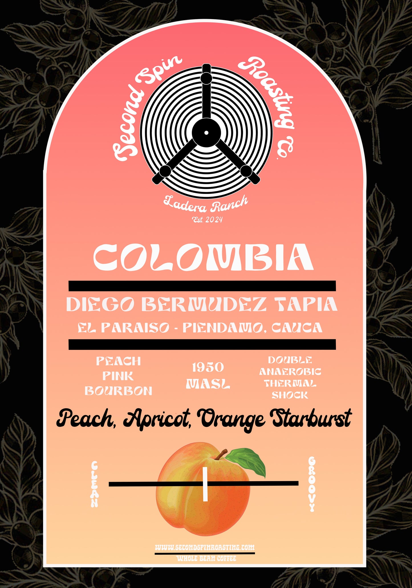 Colombia - Piendamo, Cauca - Finca El Paraíso - Diego Bermudez Tapia - Peach Pink Bourbon - Biocatalisys Thermal Shock