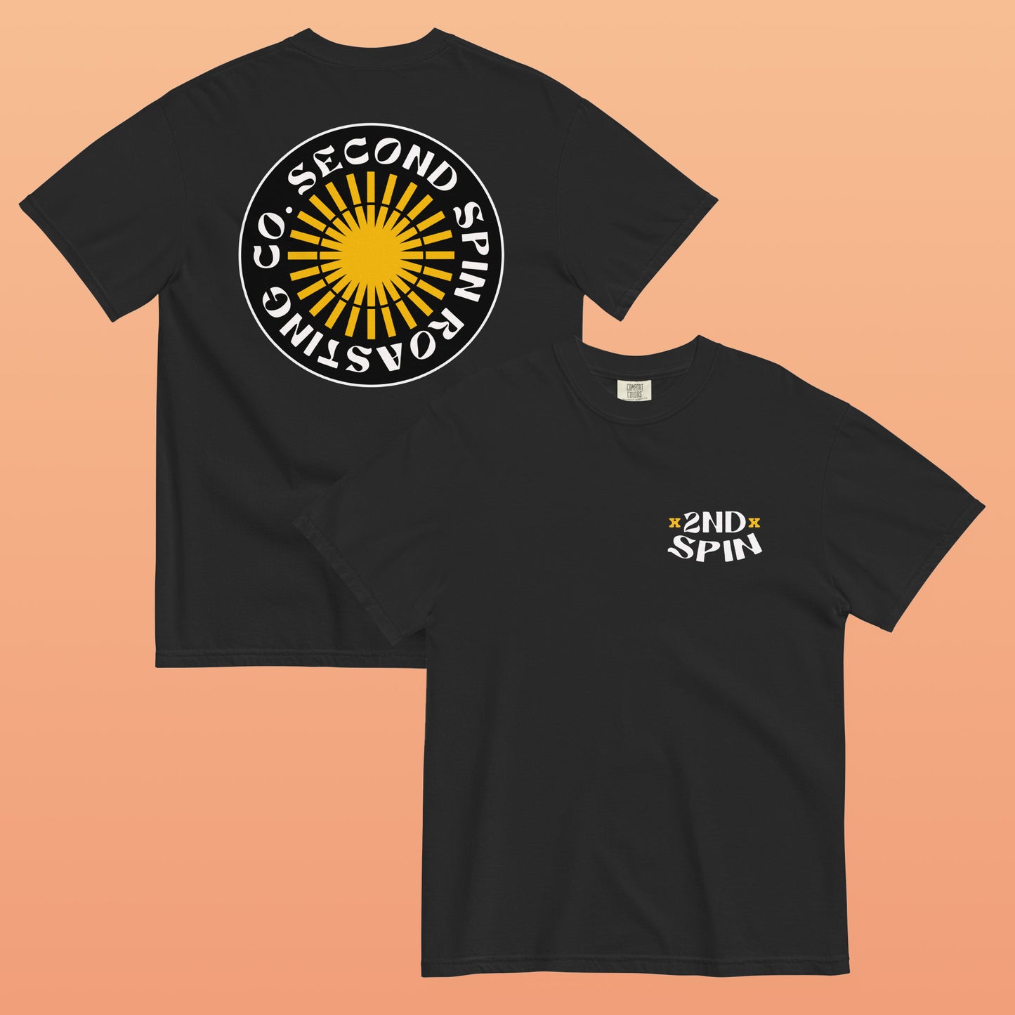 Sunburst Black T-Shirt - 100% Cotton
