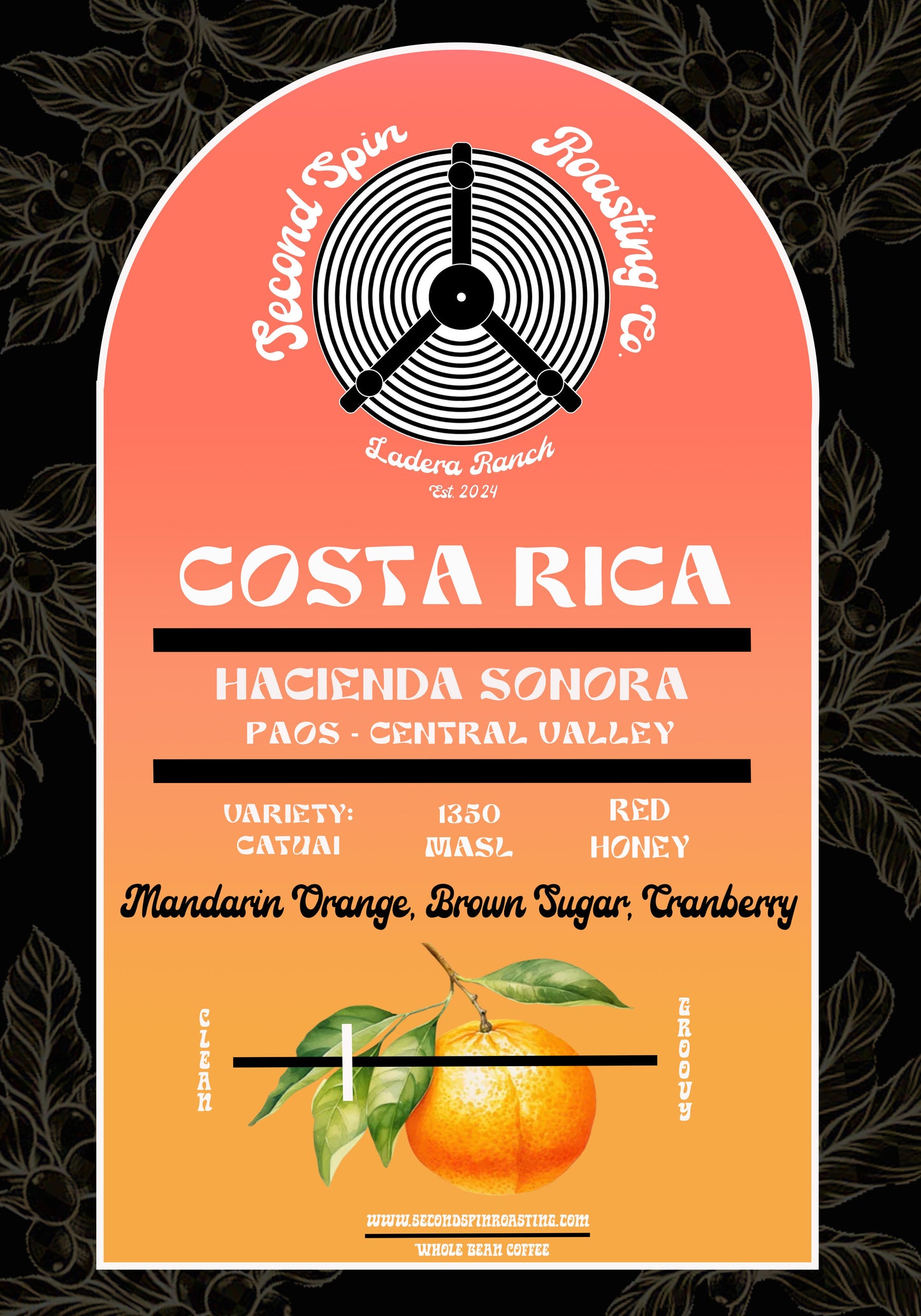 Costa Rica - Poas, Central Valley - Hacienda Sonora - Red Honey Natural