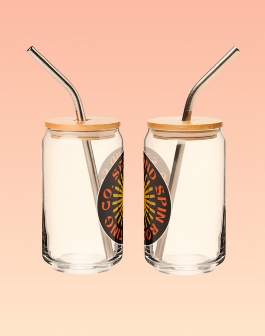 Second Spin Roasting Co. 16oz Cold Brew Cup with Stainless Steel Straw & Wood Lid