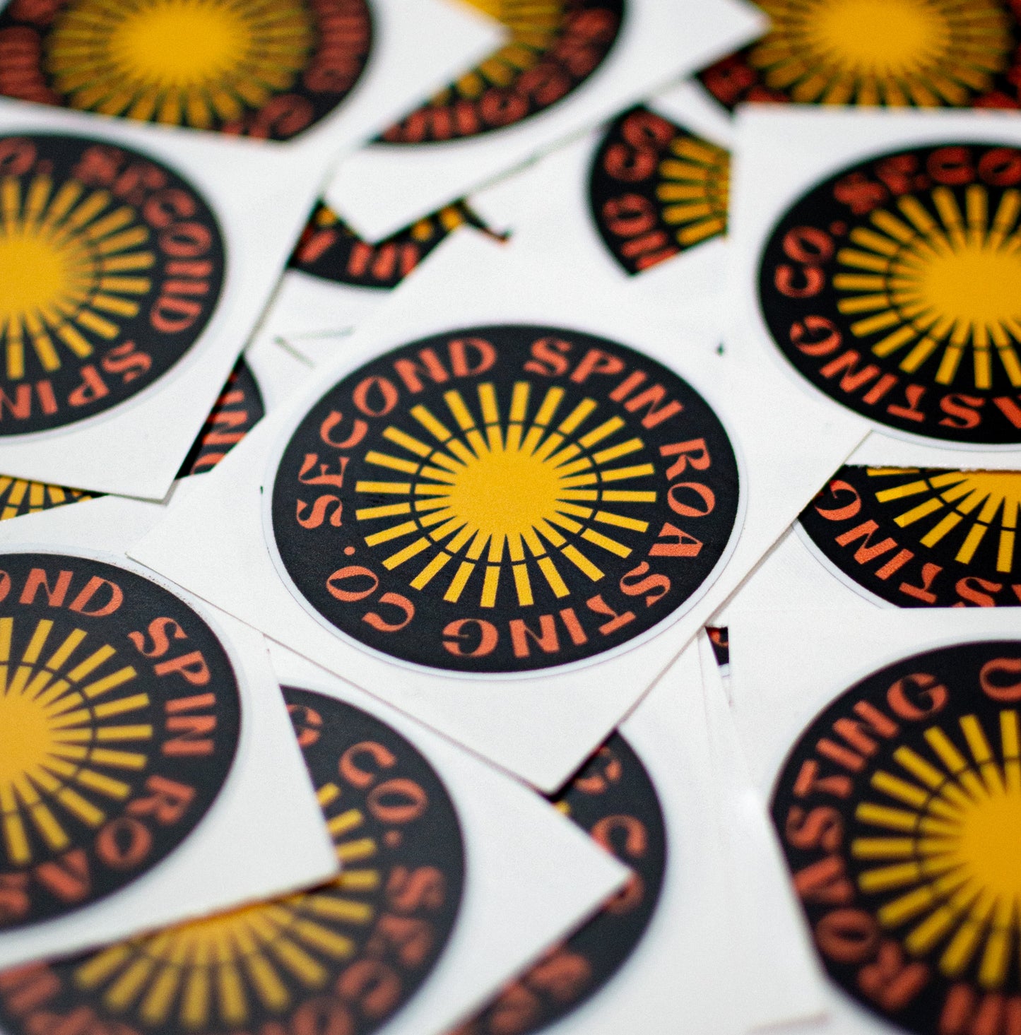 Second Spin Roasting Co. Sunburst Logo Stickers